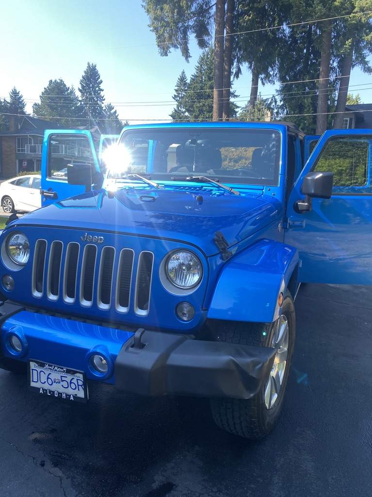 Blue Jeep Wrangler